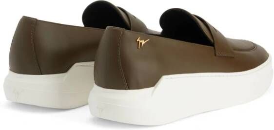Giuseppe Zanotti New Conley leather loafers Green