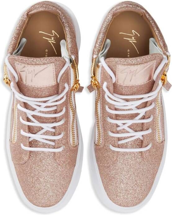 Giuseppe Zanotti Nicki glitter high-top sneakers Pink