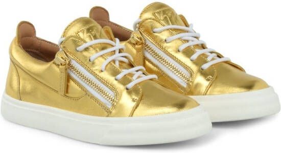 Giuseppe Zanotti Nicki metallic lace-up sneakers Gold