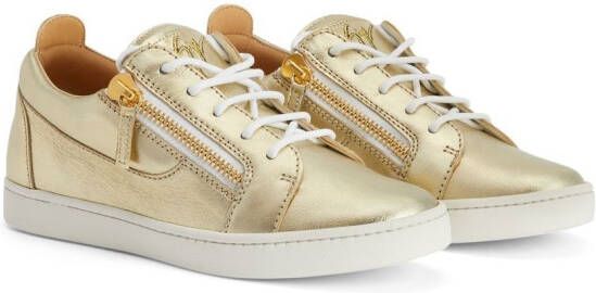Giuseppe Zanotti Nicki metallic lace-up sneakers Gold