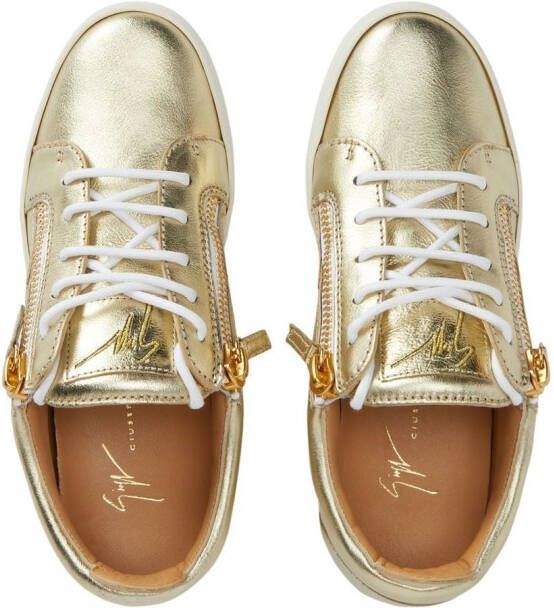 Giuseppe Zanotti Nicki metallic lace-up sneakers Gold