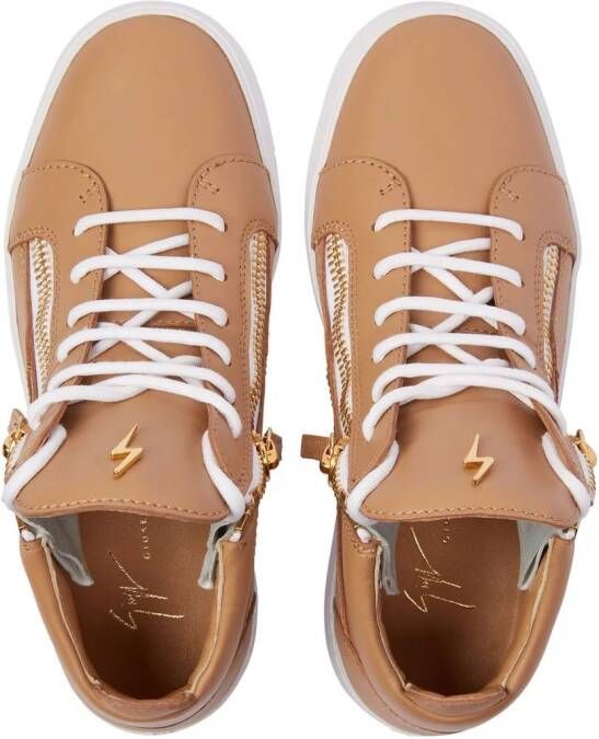 Giuseppe Zanotti Nicki mid-top leather sneakers Neutrals