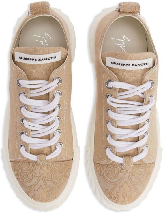 Giuseppe Zanotti Nicky graphic-print lace-up sneakers Neutrals