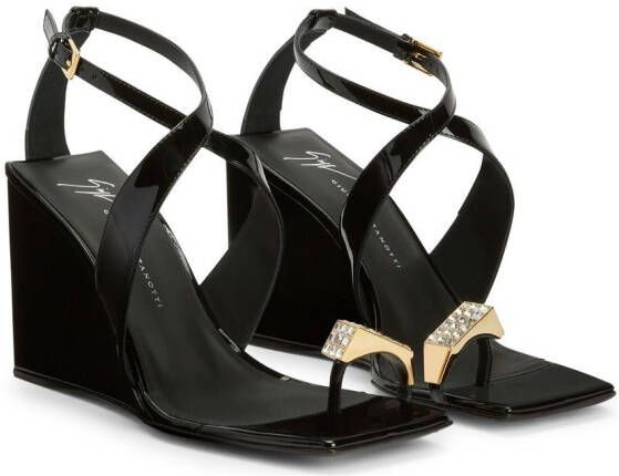 Giuseppe Zanotti Nihao Ring 105mm sandals Black