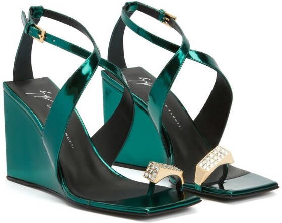 Giuseppe Zanotti Nihao Ring 105mm sandals Green