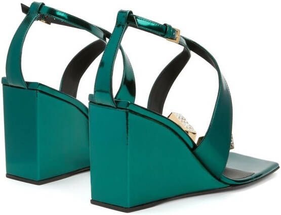 Giuseppe Zanotti Nihao Ring 105mm sandals Green