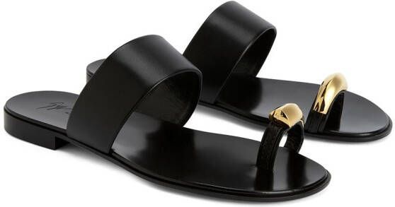 Giuseppe Zanotti Norbert flat sandals Black