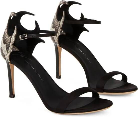 Giuseppe Zanotti Nyco 85mm snakeskin-effect sandals Black