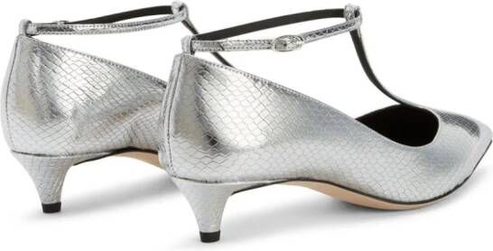 Giuseppe Zanotti Olivia 35mm metallic-effect leather sandals Silver