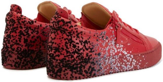 Giuseppe Zanotti paint-splatter low-top sneakers Red
