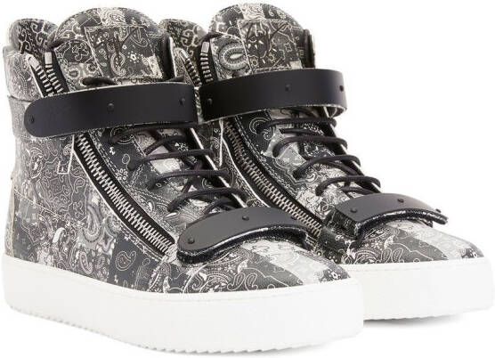 Giuseppe Zanotti paisley-print high-top sneakers Black