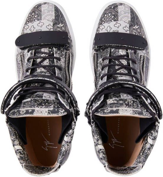 Giuseppe Zanotti paisley-print high-top sneakers Black