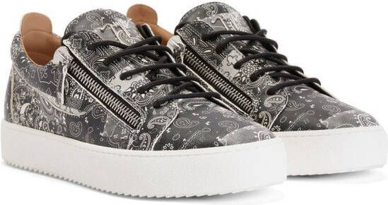 Giuseppe Zanotti paisley-print leather sneakers Black