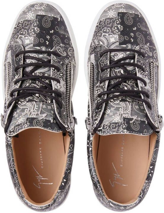 Giuseppe Zanotti paisley-print leather sneakers Black