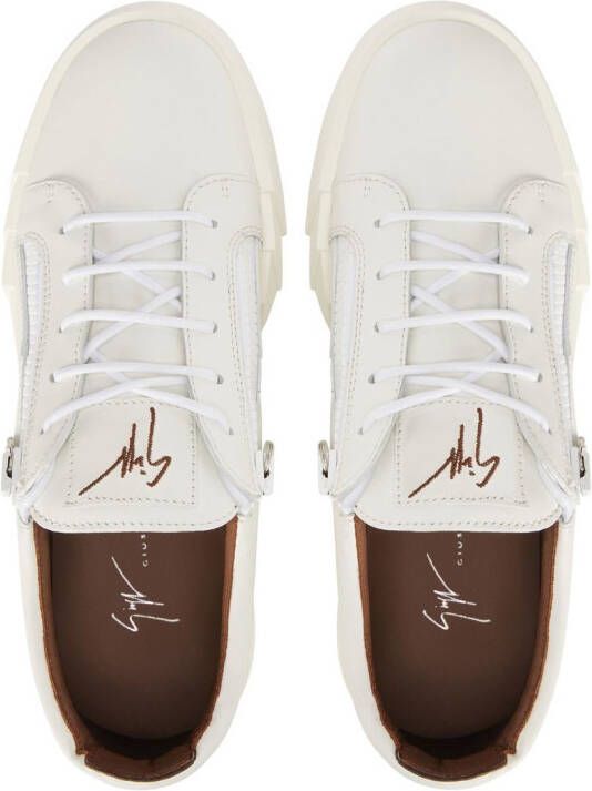 Giuseppe Zanotti panelled leather sneakers White