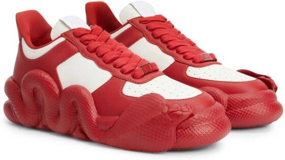 Giuseppe Zanotti panelled low-top sneakers Red