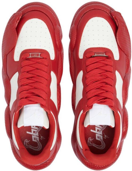 Giuseppe Zanotti panelled low-top sneakers Red