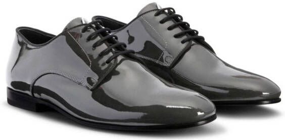 Giuseppe Zanotti patent-leather lace-up loafers Grey