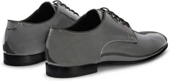 Giuseppe Zanotti patent-leather lace-up loafers Grey