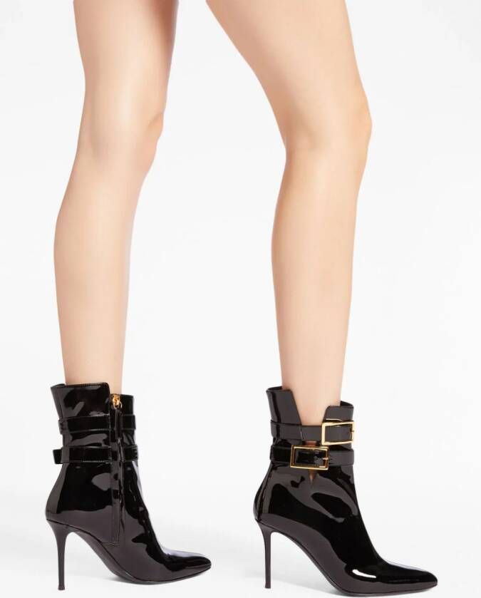 Giuseppe Zanotti Pearlie 105mm leather ankle boots Black