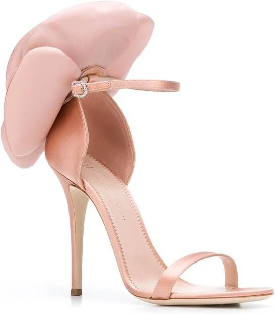 Giuseppe Zanotti peony appliqué sandals Pink