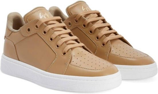 Giuseppe Zanotti perforated leather sneakers Neutrals