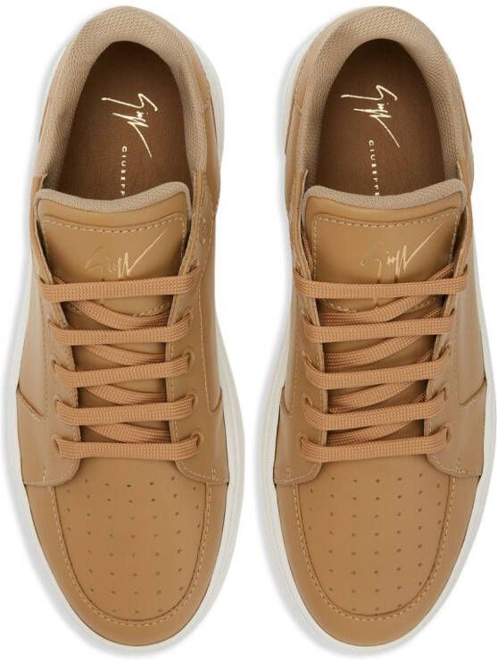 Giuseppe Zanotti perforated leather sneakers Neutrals