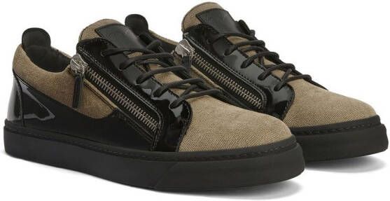 Giuseppe Zanotti piqué weave panelled sneakers Neutrals