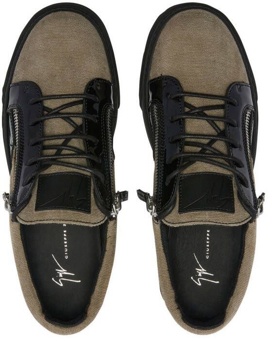 Giuseppe Zanotti piqué weave panelled sneakers Neutrals