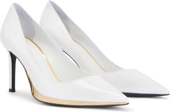 Giuseppe Zanotti pointed contrast-trim pumps White