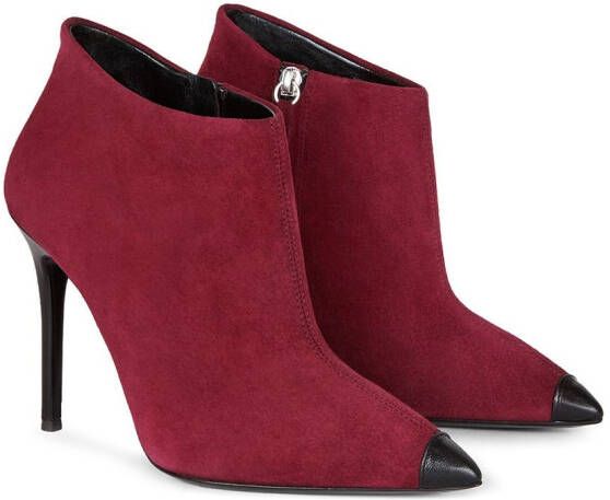 Giuseppe Zanotti pointed leather ankle boots Red