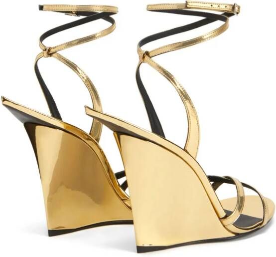 Giuseppe Zanotti Pris 105mm wedge sandals Gold