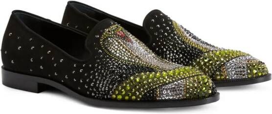 Giuseppe Zanotti Python crystal-embellished loafers Black