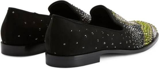 Giuseppe Zanotti Python crystal-embellished loafers Black