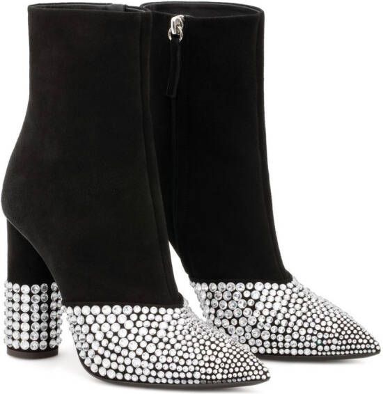 Giuseppe Zanotti Raina crystal-embellished 110mm ankle boots Black