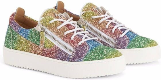 Giuseppe Zanotti rainbow glitter sneakers Multicolour