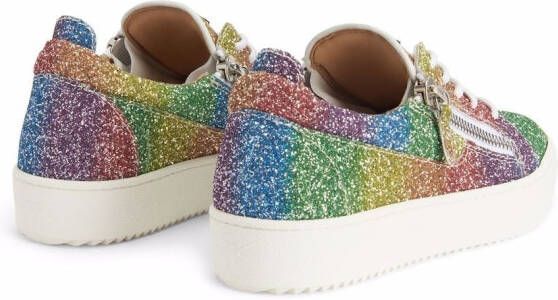 Giuseppe Zanotti rainbow glitter sneakers Multicolour