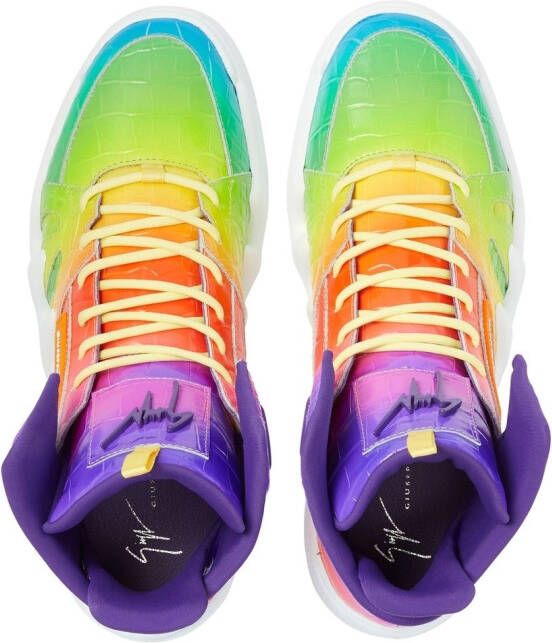Giuseppe Zanotti rainbow high top sneakers Yellow