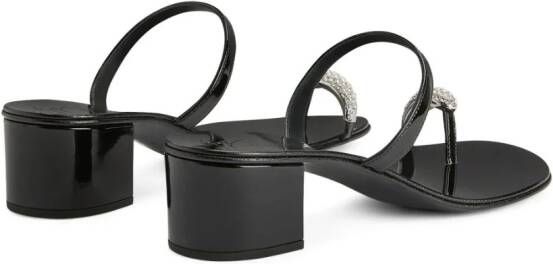 Giuseppe Zanotti Ring 40mm crystal-embellished mules Black