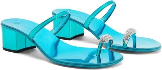 Giuseppe Zanotti Ring 40mm leather sandals Blue