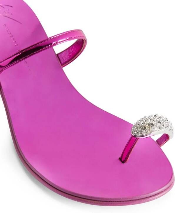 Giuseppe Zanotti Ring 40mm leather sandals Pink