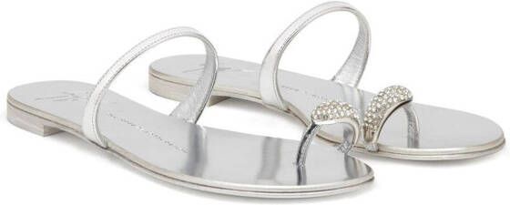 Giuseppe Zanotti Ring crystal-embellished sandals Silver