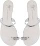 Giuseppe Zanotti Ring embellished toe-loop flat sandals Silver - Thumbnail 4