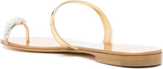 Giuseppe Zanotti Ring metallic-leather sandals Gold