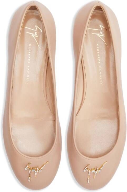 Giuseppe Zanotti Riziana logo-embellished ballerina shoes Pink