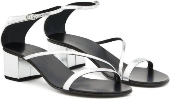 Giuseppe Zanotti Rochelle 40mm metallic-effect sandals Silver