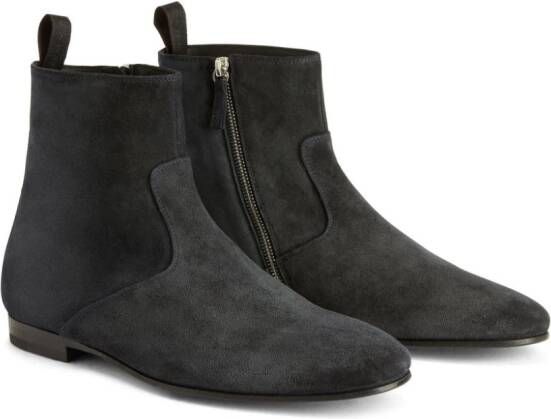 Giuseppe Zanotti Ron panelled suede ankle boots Blue
