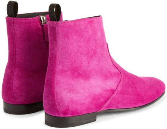 Giuseppe Zanotti Ron panelled suede ankle boots Pink