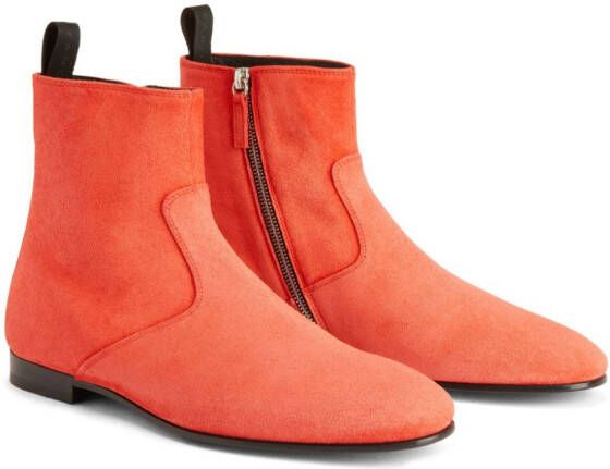 Giuseppe Zanotti Ron suede ankle boots Red