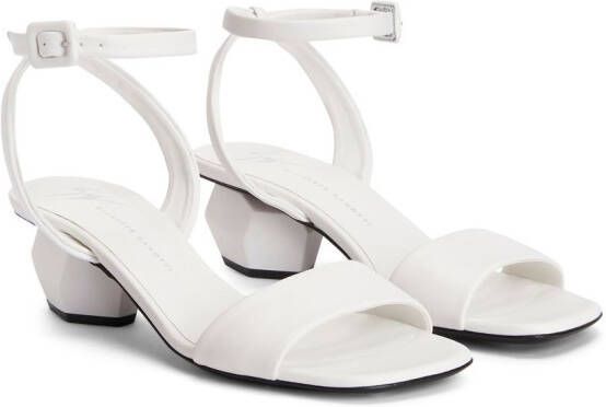 Giuseppe Zanotti Rosalie leather 45mm sandals White